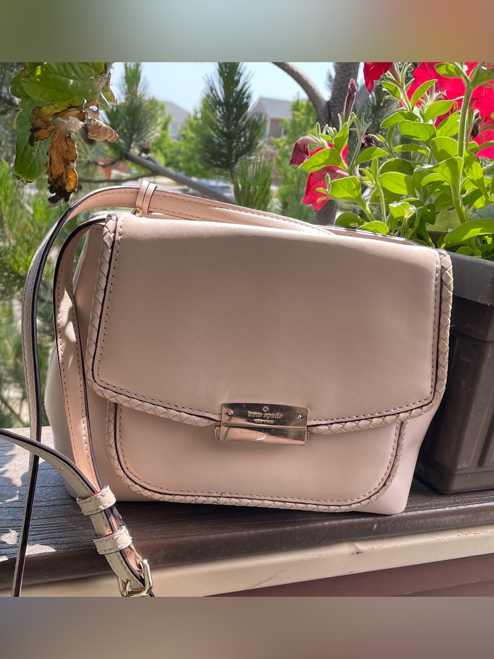 kate spade Pale Pink Leather Crossbody Bag with Tassel